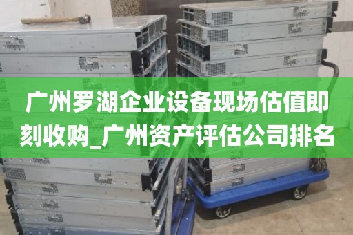 广州罗湖企业设备现场估值即刻收购_广州资产评估公司排名